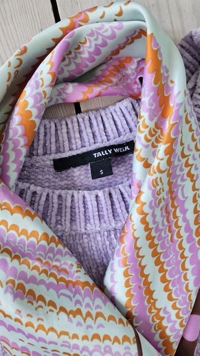 Jesienny sweterek sweter fioletowy lila S 36