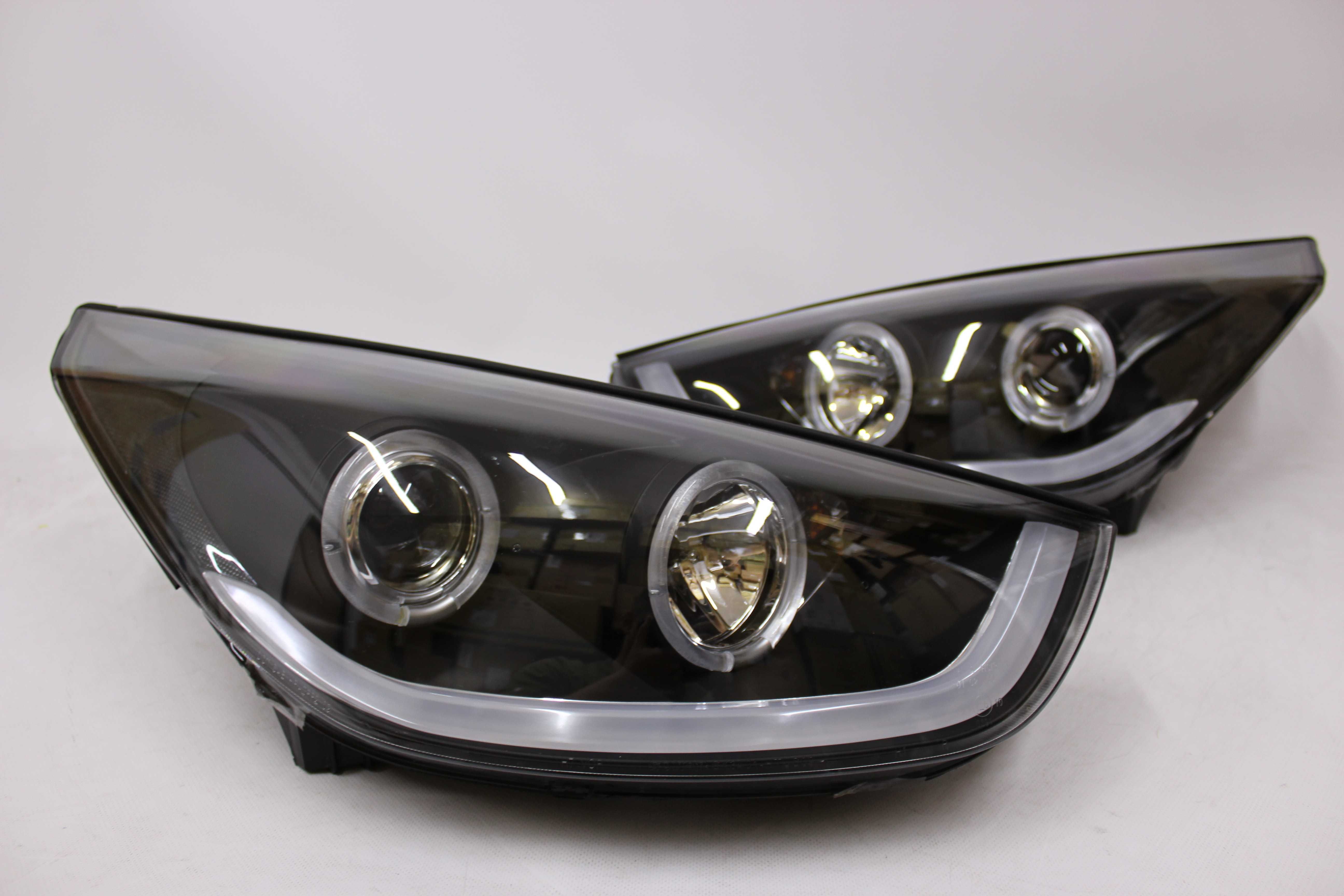 Lampy przednie przód HYUNDAI TUCSON IX35 10-13 LED BLACK RINGI IGŁA