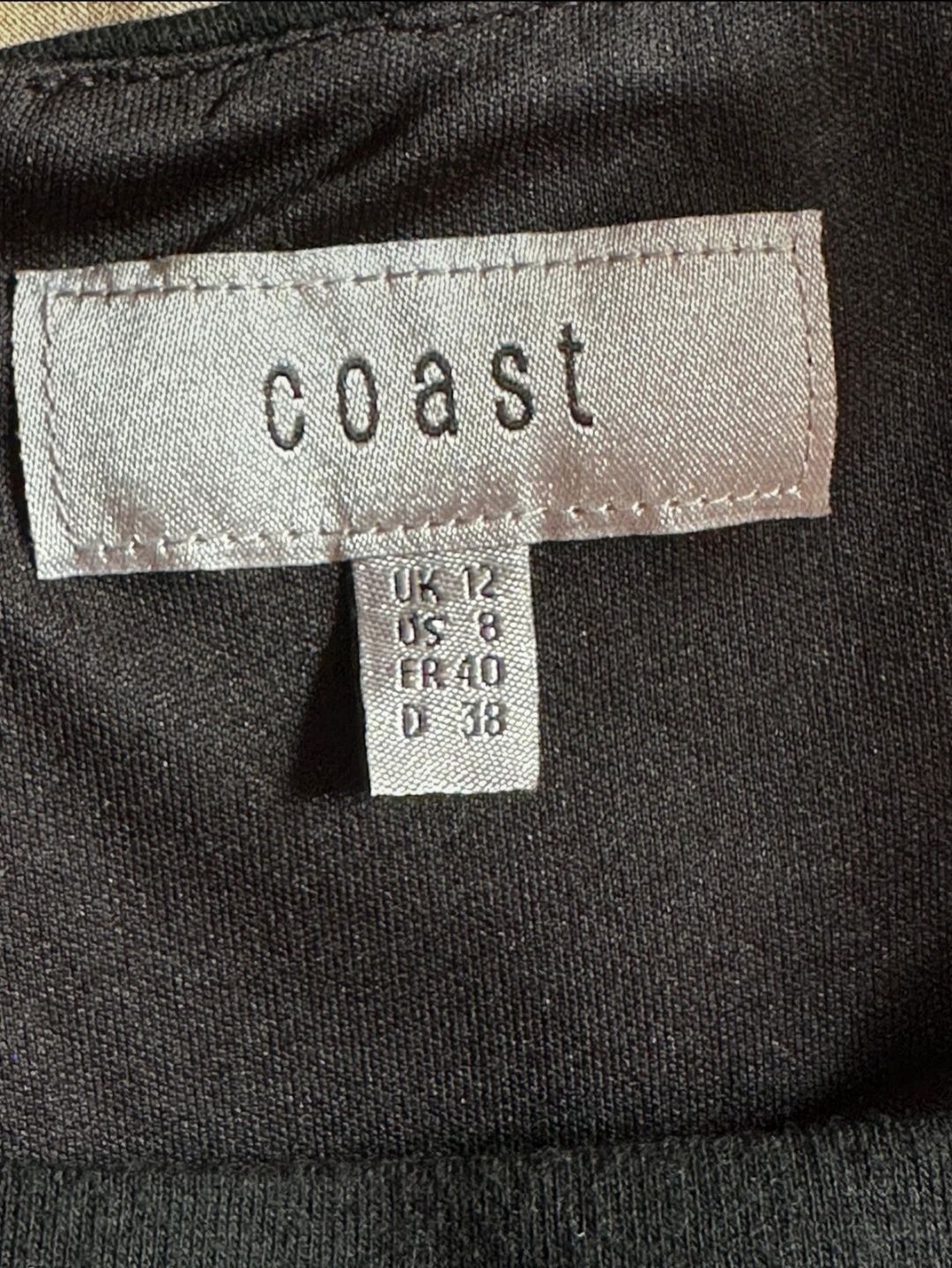 Czarno złota elegancka sukienka midi Coast M L 40 wesele