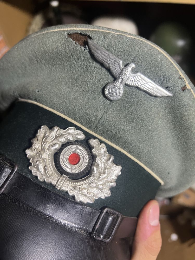 Czapka niemiecka służbowa wehrmacht schirmmutze 3 rzesza hełm bagnet