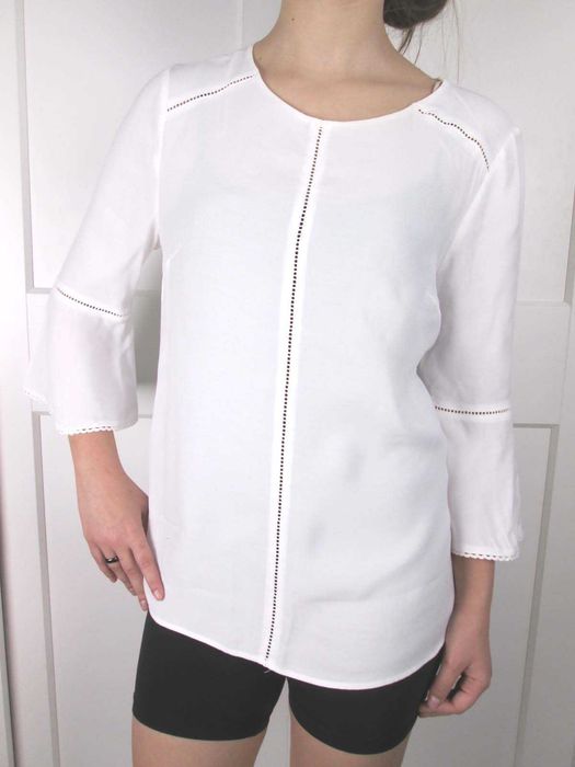 Phase Eight piękna luksusowa biała bluzka wiskoza 10 S M 36 38