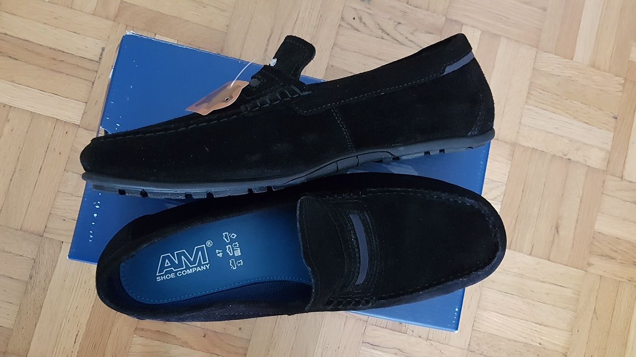 Мокасины из нат.замши Am Shoe 47р,оригинал.