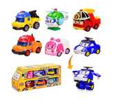 Ігровий набір 6 героїв Робокар Полі Robocar Poli машинки трансформери