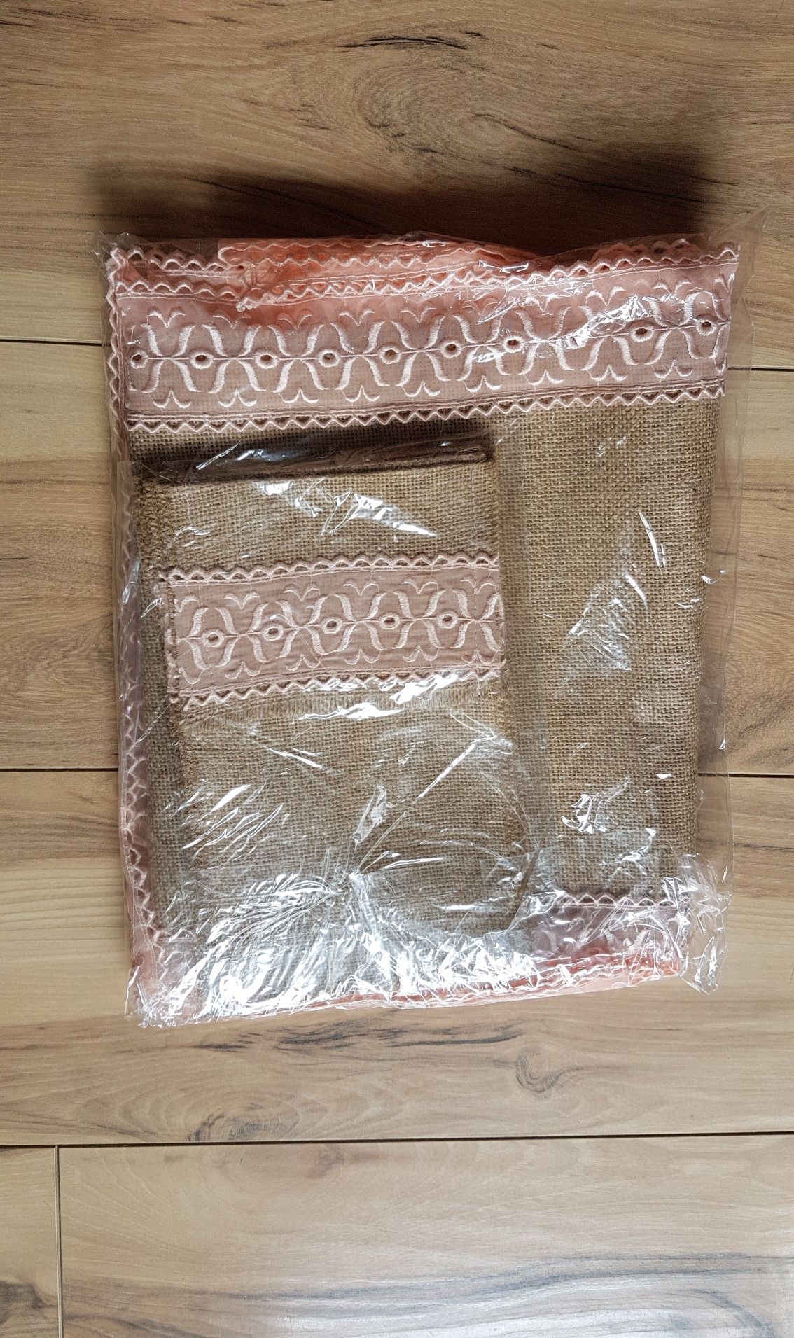 Bieżnik + kieszonki juta boho