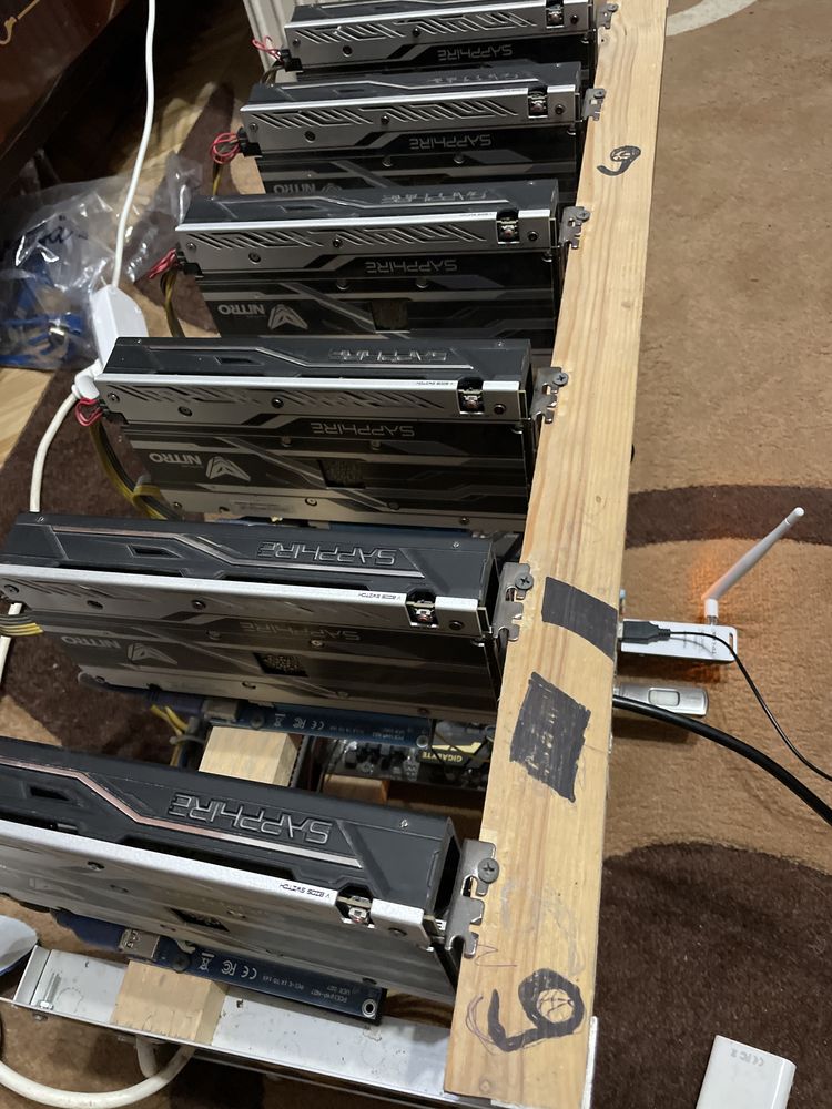 Продам ферму на 6 видеокарт rx470 4GB NITRO Plus DDR5