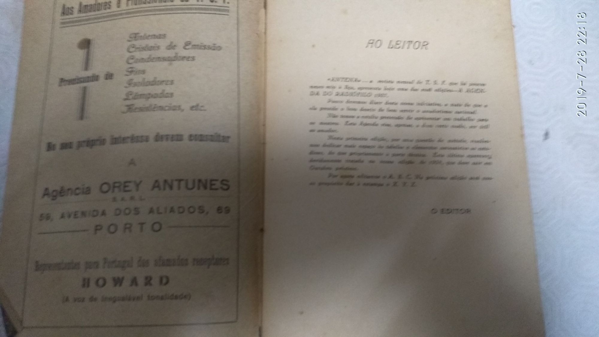 Agenda do radiofilo e 1937