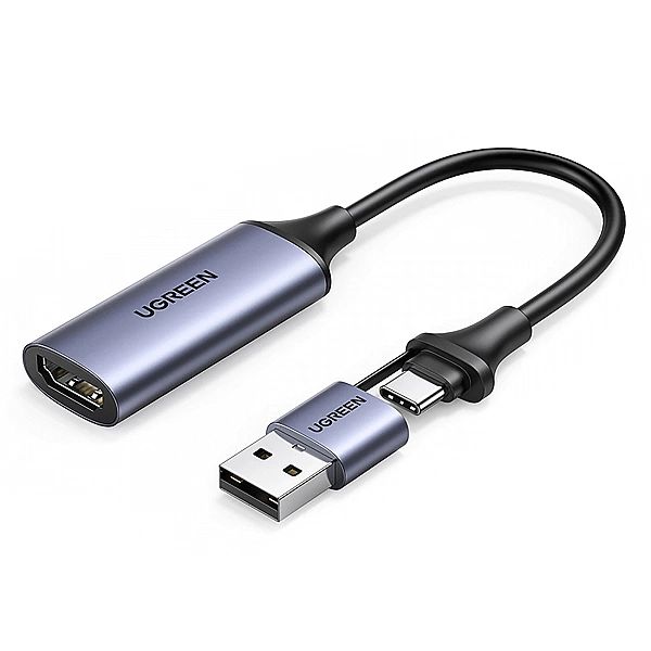 Adapter Ugreen CM489, 40189 HDMI (żeński) - USB-A / USB-C (męski) - sz