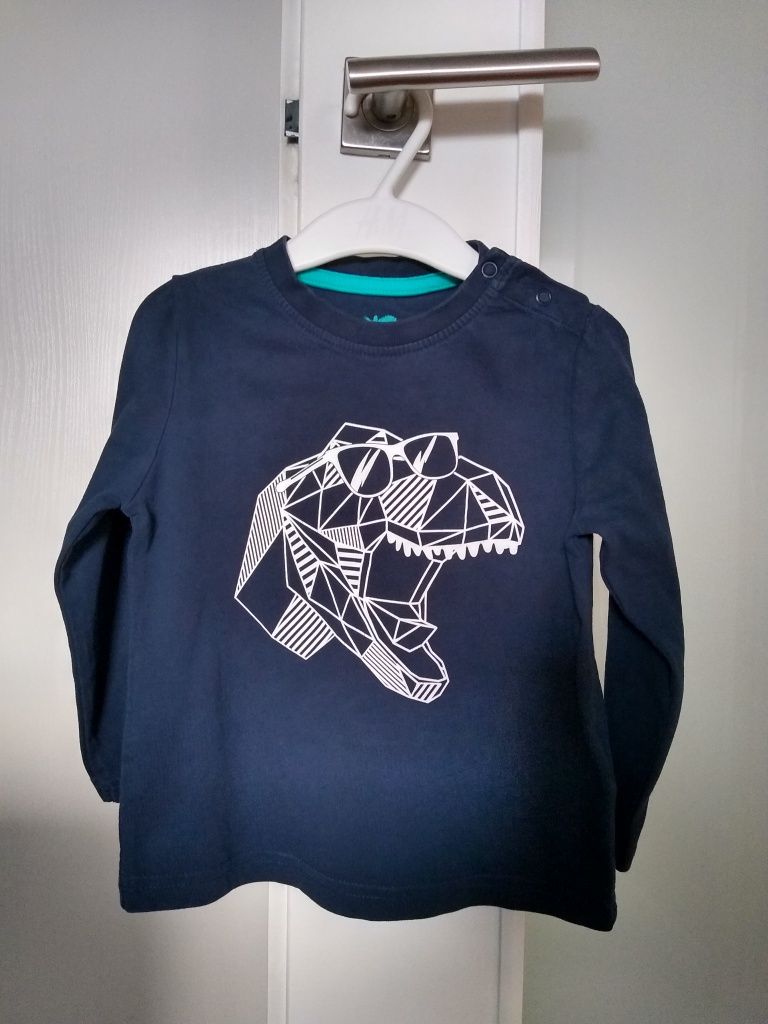 Bluzka koszulka z długim rękawem dinozaur 86/92