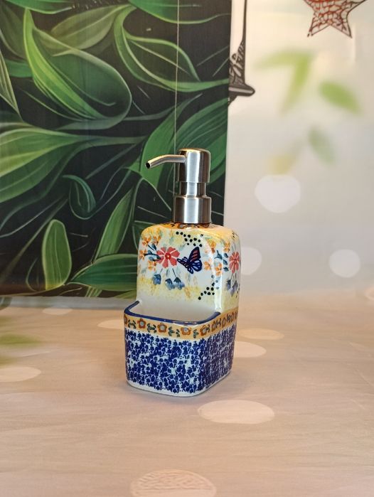 Dozownik ceramiczny butelka na mydło.super unikat ceramika Bolesławiec