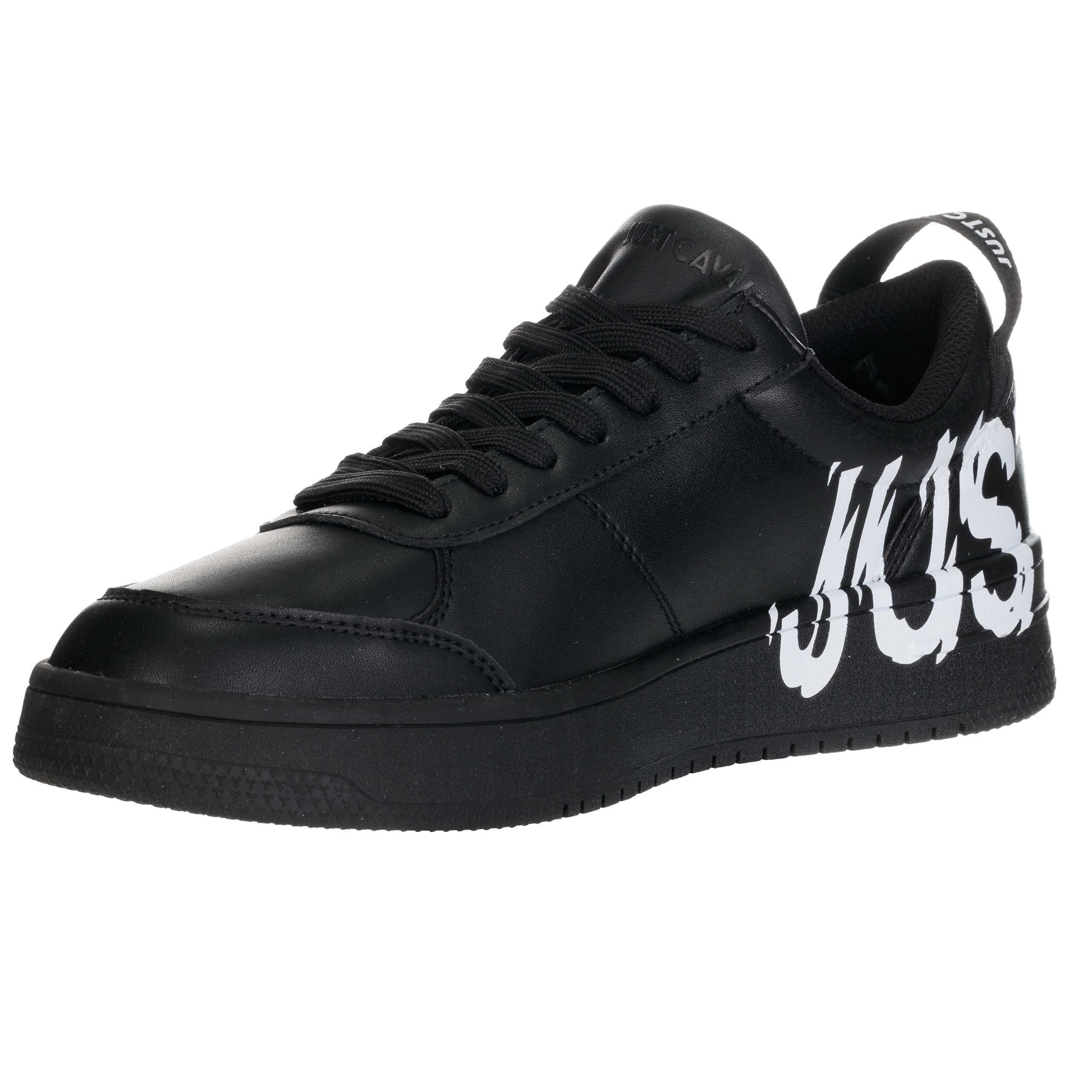 JUST CAVALLI skórzane sneakersy męskie BLACK AZULA