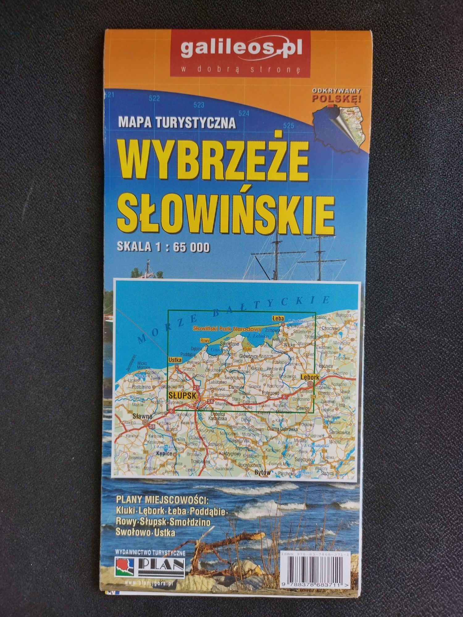 mapa wybrzeże Słowińskie.