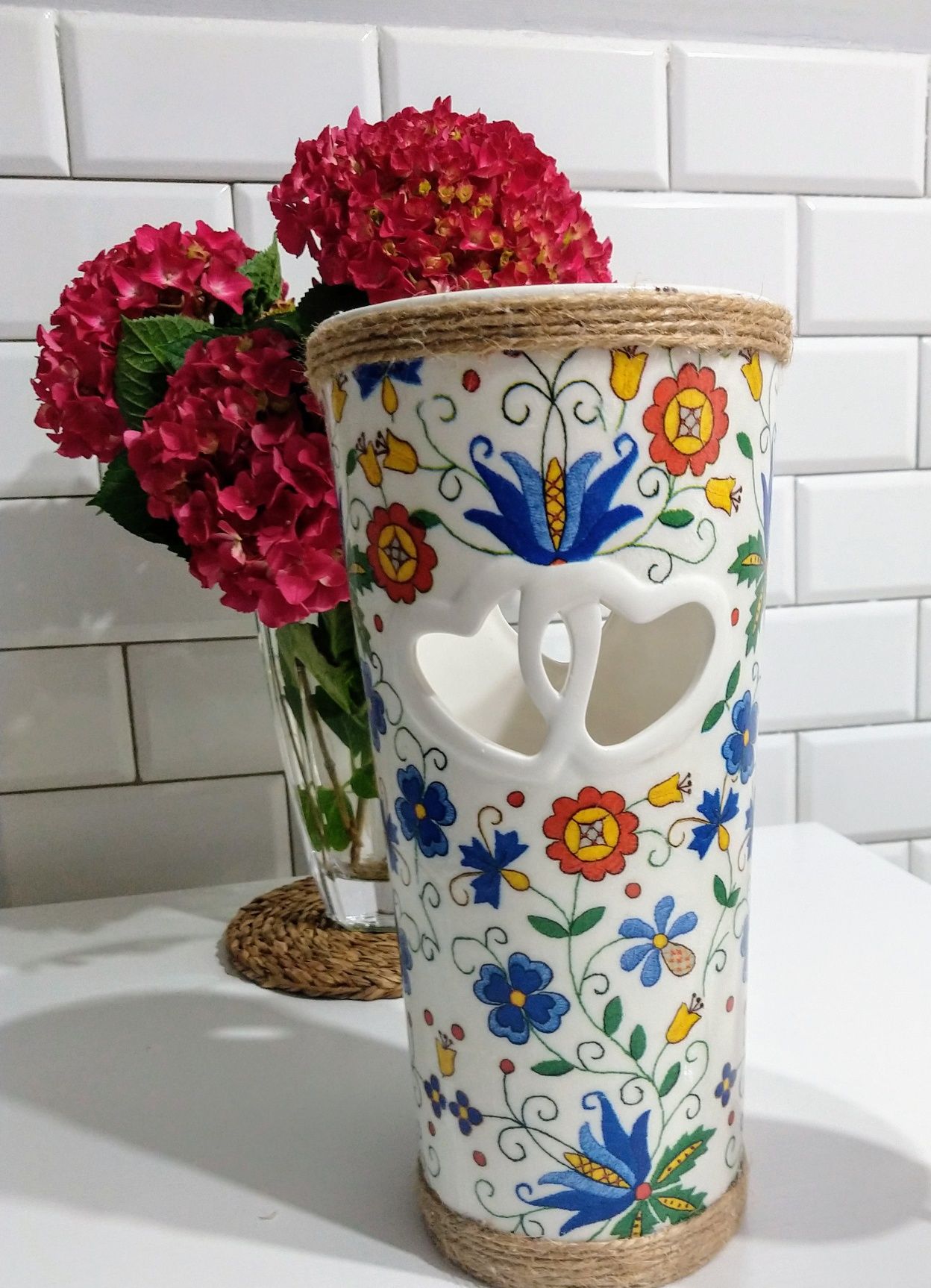 Dekoracja wazon decoupage