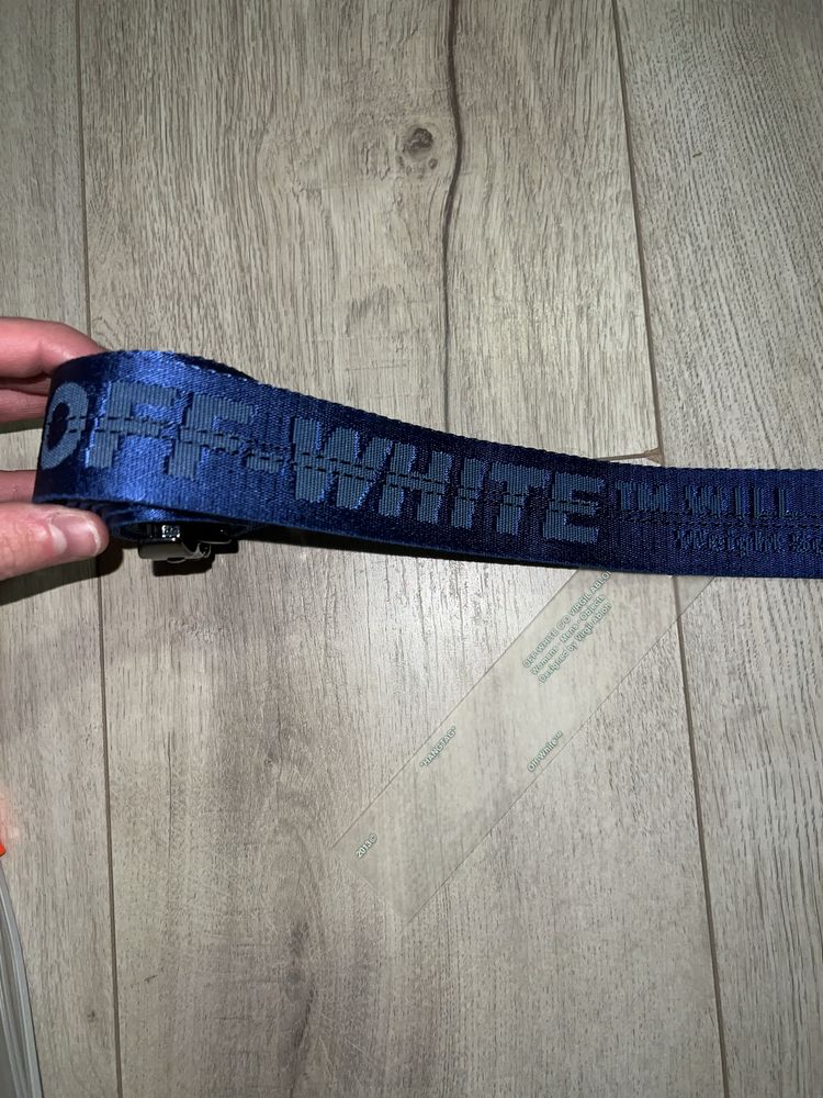Pasek off-white blue