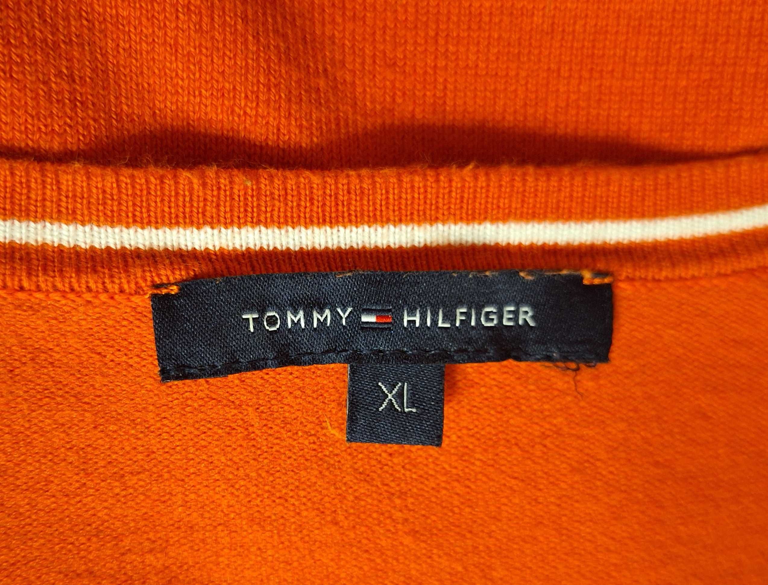 Pomarańczowy sweter kardigan Tommy Hilfiger