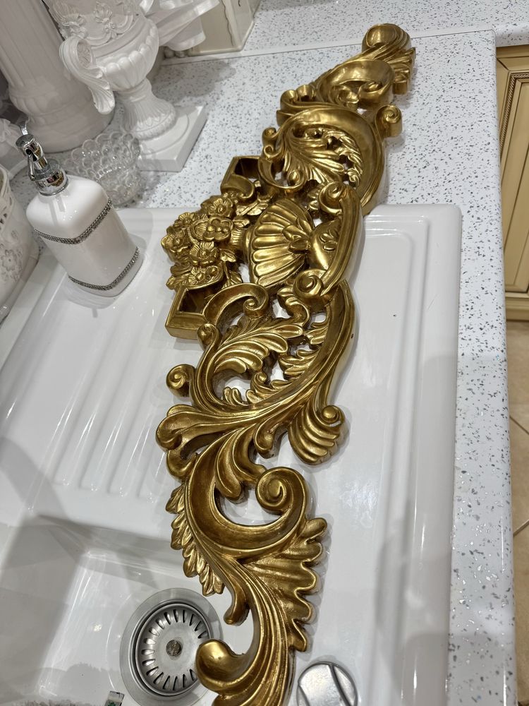 Lustro duze glamour zlote ornamenty