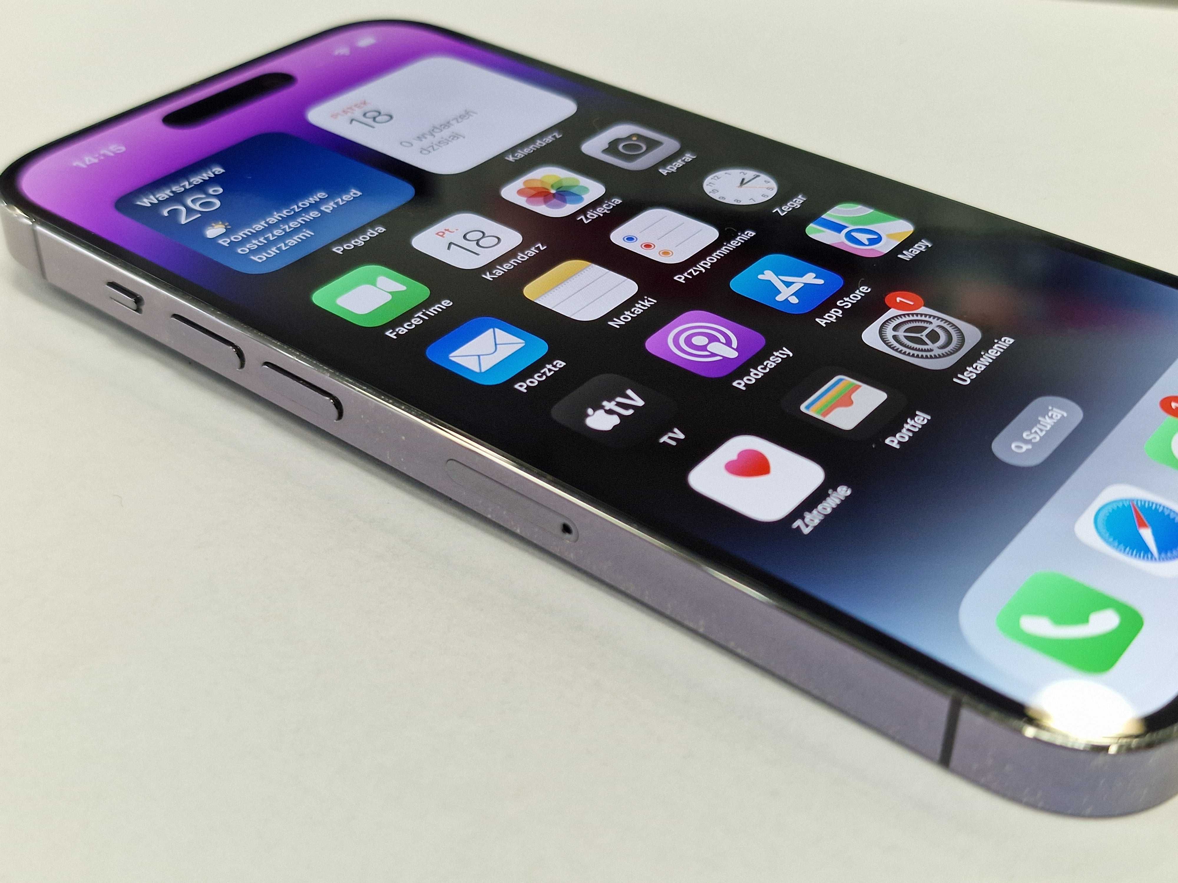 iPhone 14 Pro 128GB/ Deep Purple/ Bateria 90%/ Grade A-/+Ładowarka