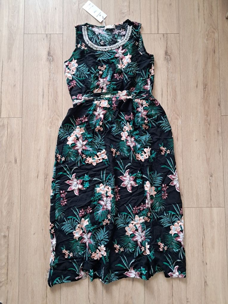 Sukienka r. L/ XL rayon kwiaty lato maxi