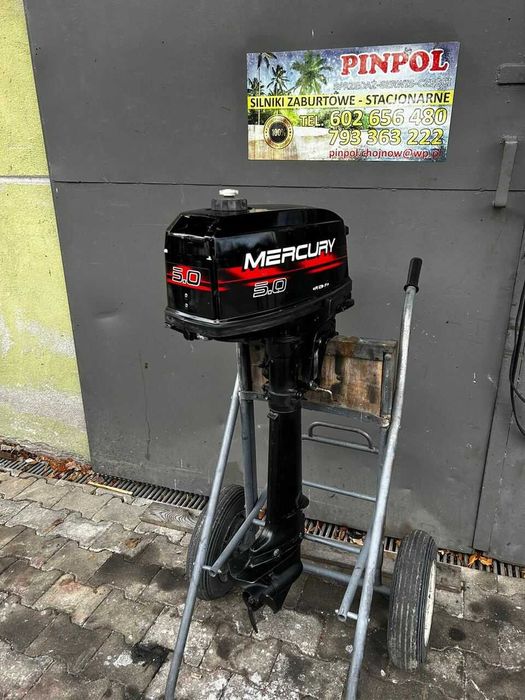 Silnik zaburtowy MERCURY 5 KM stopa L rumpel 2-suw