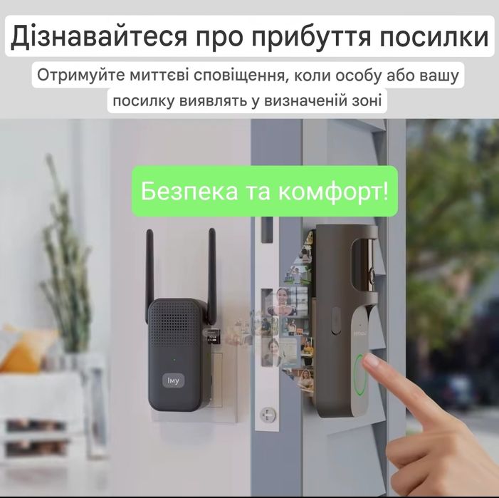Акумуляторний WIFi домофон дверний дзвінок Imou 4mp