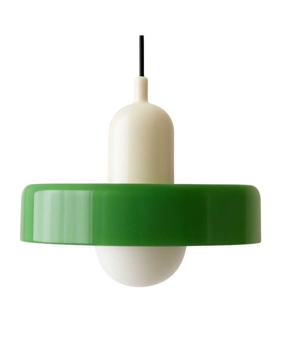 Lampa wisząca RETRO vintage biało zielona - salon, sypialnia