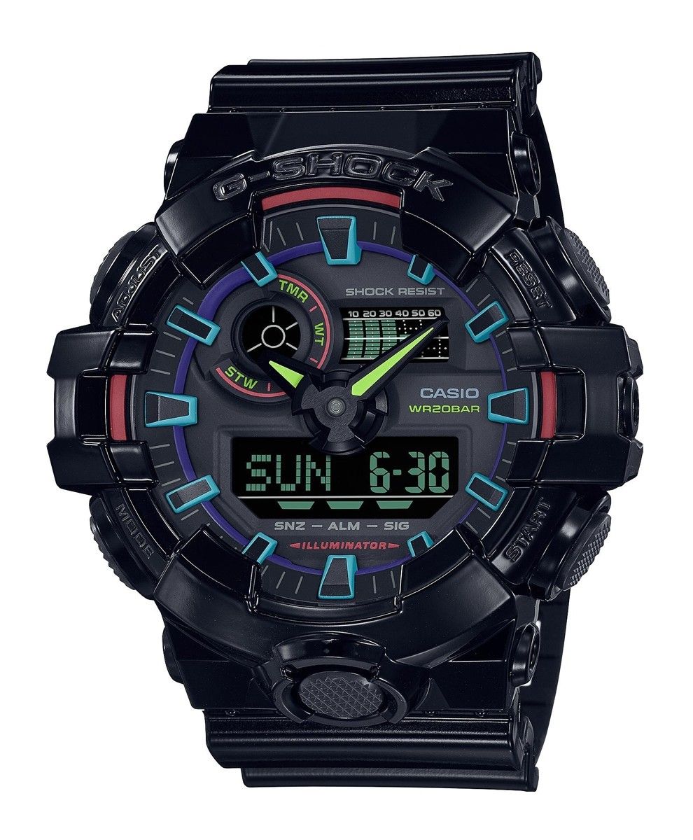 zegarek męski casio g-shock ga-700rgb-1aer + box