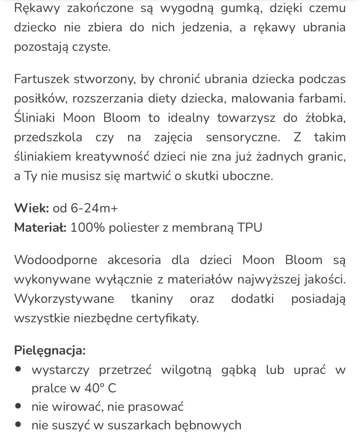 Śliniak z rękawami Moon Bloom, śliniak mushie