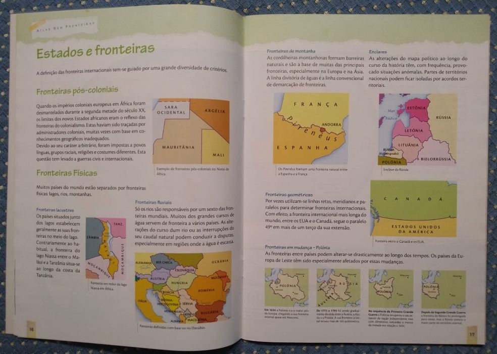 "Sem Fronteiras - Geografia 7º Ano" Manual + Atlas - Como NOVOS!