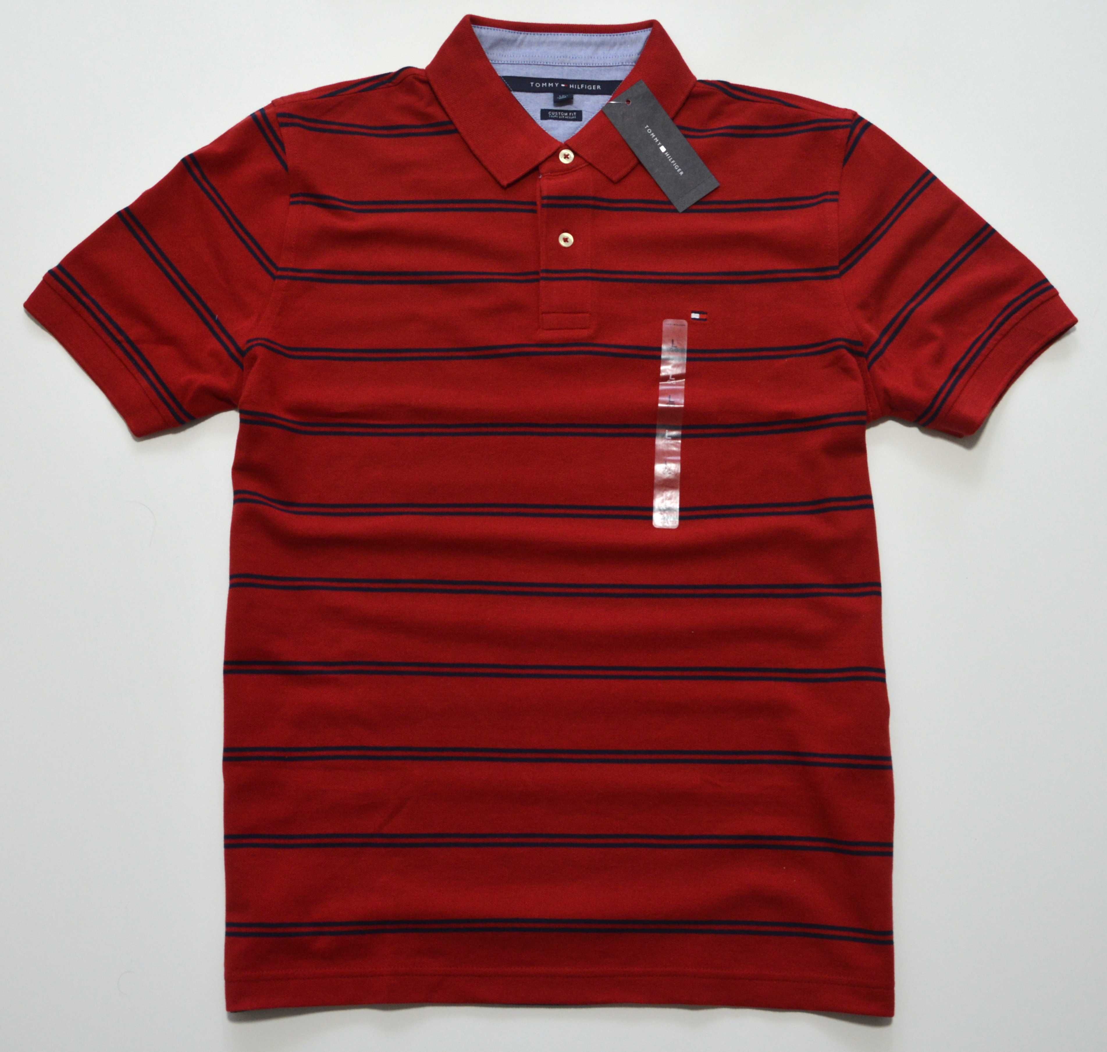Polo Tommy Hilfiger Custom Fit Bordowy Kolor oryginał różne rozmiary