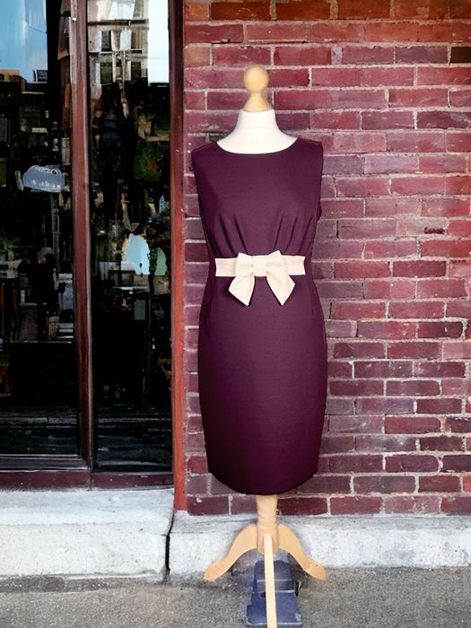 Sukienka Next kokarda S-M bordowa z wełną romantyczna