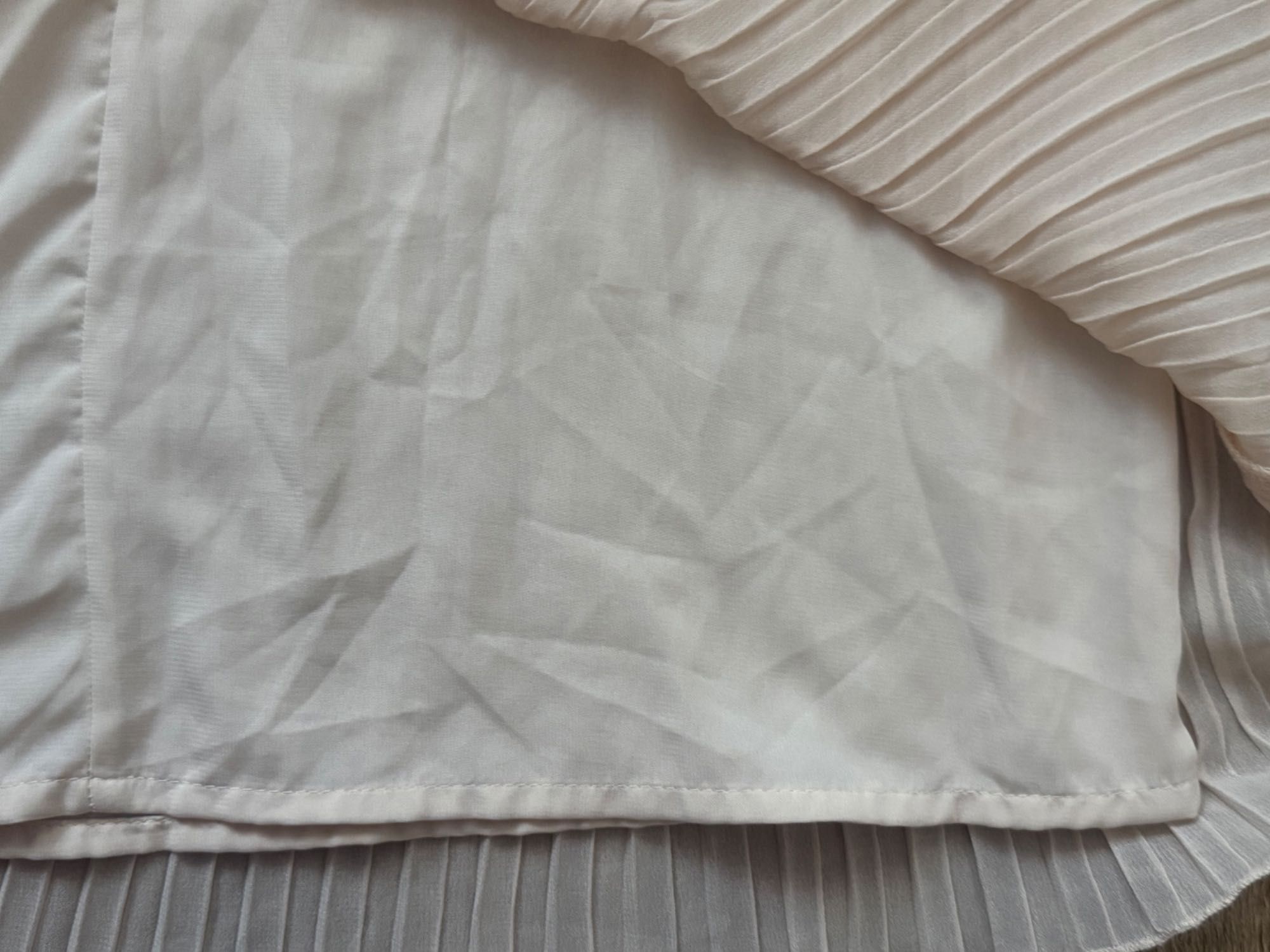 ZARA plisowana sukienka boho z żakardowym haftem pudrowy róż, rozm. M