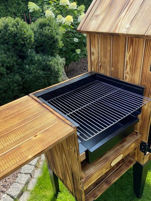 Wędzarnia Drewniana Ogrodowa z Grillem 2 w 1