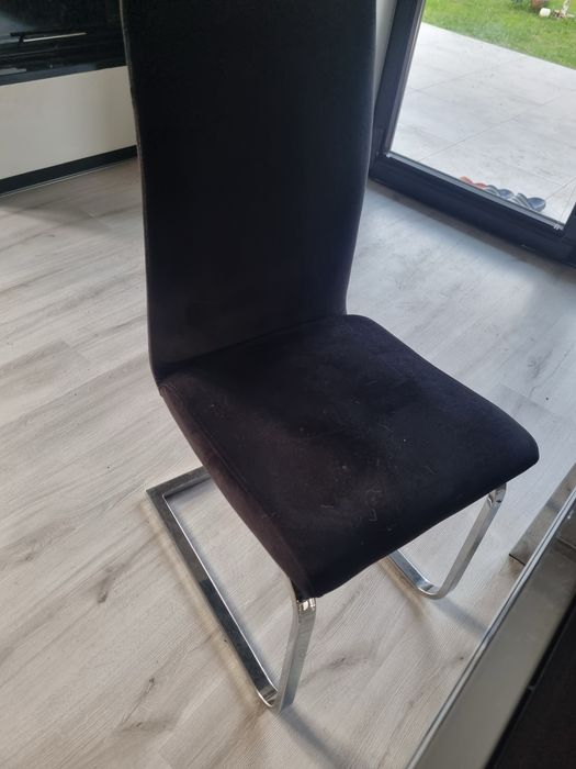 Stol i 6 krzesel wloski styl glamour grube szklo rozkladany