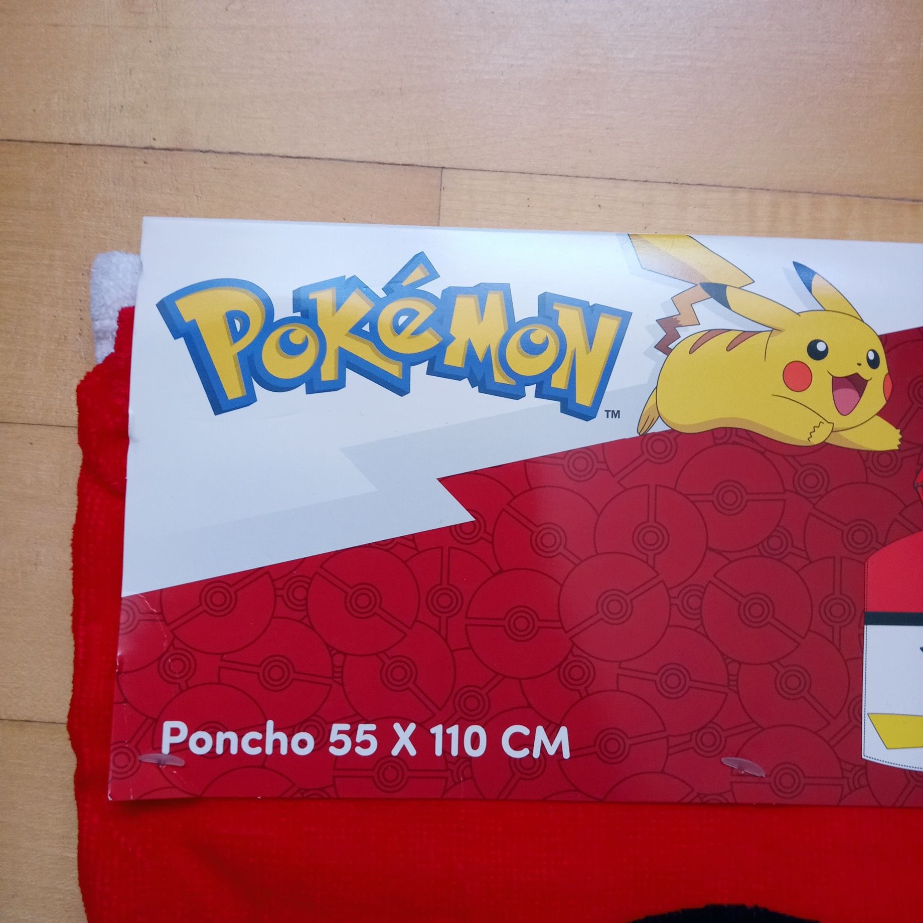 Recznik poncho Pokemon roz 55x110