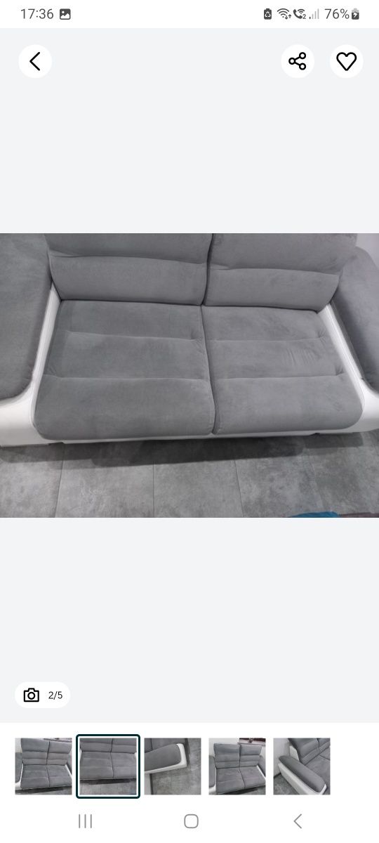 kanapa sofa wersalka pojemnik na posciel szara biała