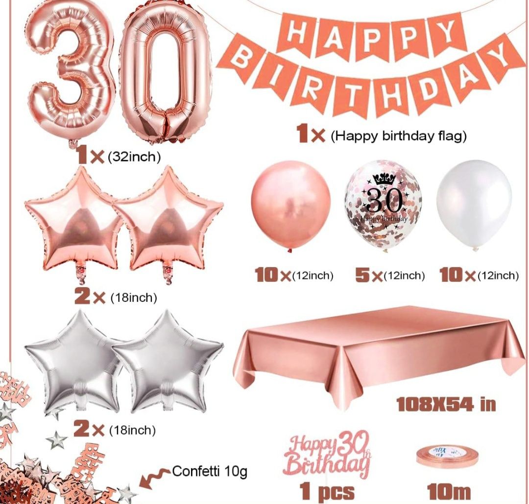 Balony 30 urodziny nowe