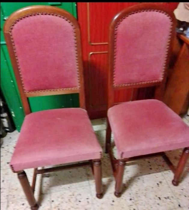 Cadeira mogno, veludo