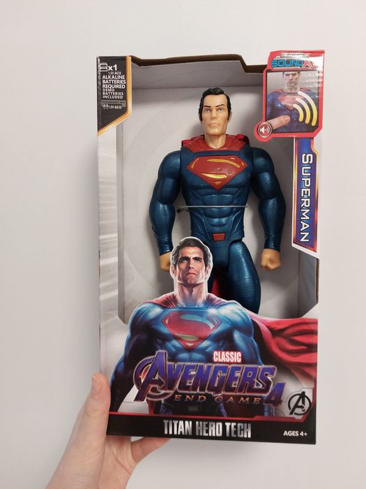 Nowa duża figurka Avengers superman gratis baterie światło dźwięk