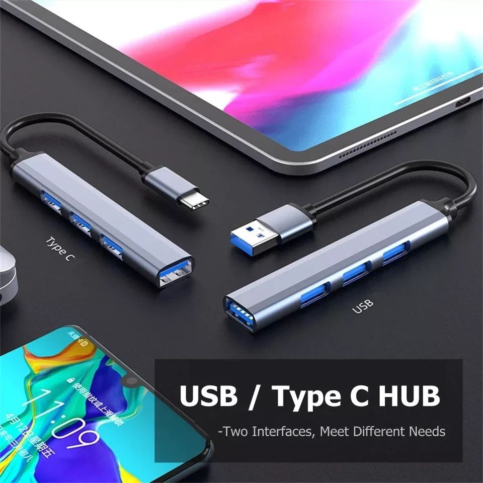 Розгалужувач usb type C хаб концентратор 1-4 USB, юсб хаб usb hub