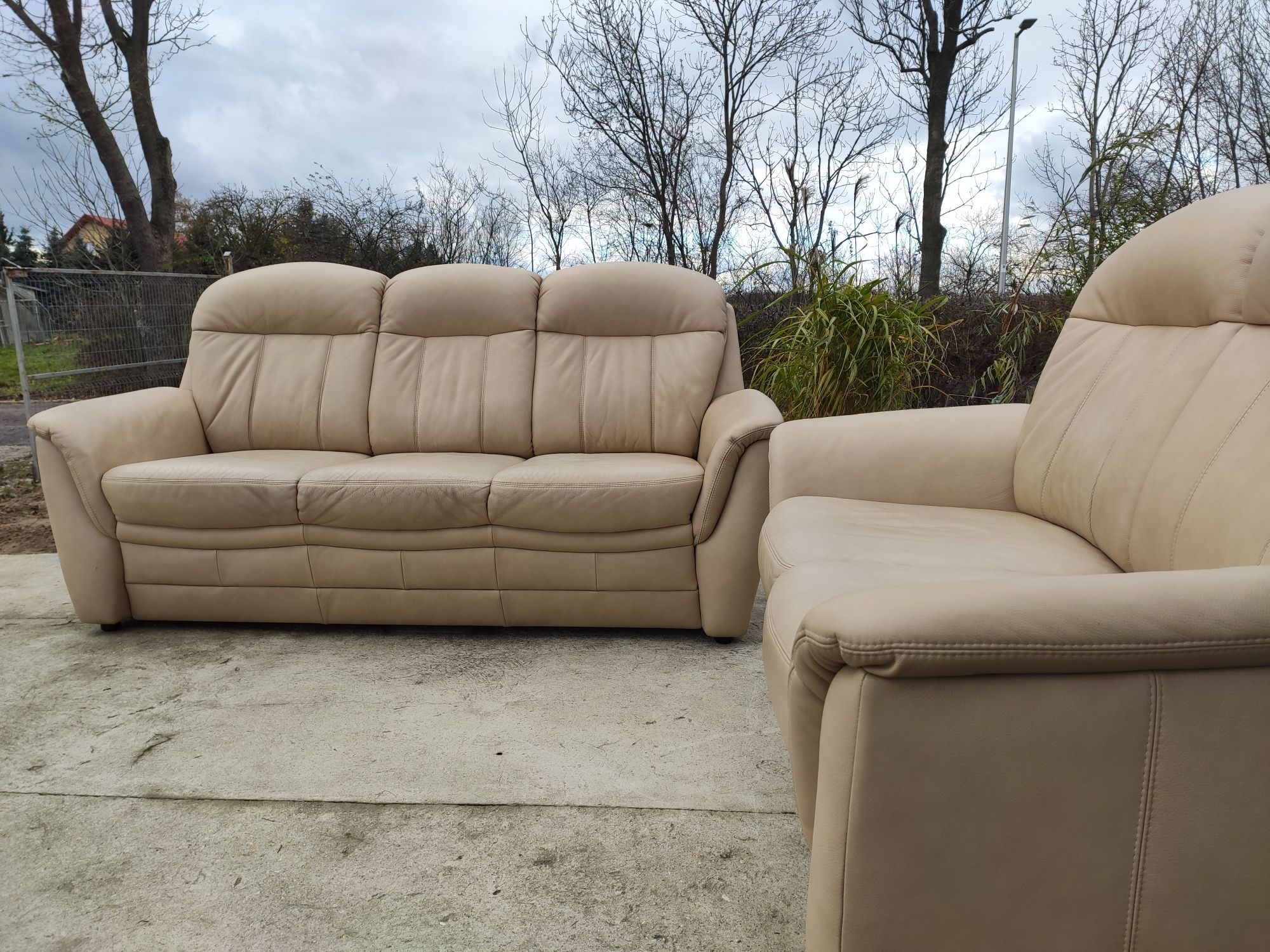 Sofa skórzana 3-osobowa+ 2-osobowa- 100% skóra naturalna! Okazja