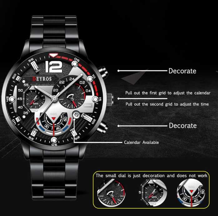 Elegancki zegarek z datownikiem NOWY MODEL 2023