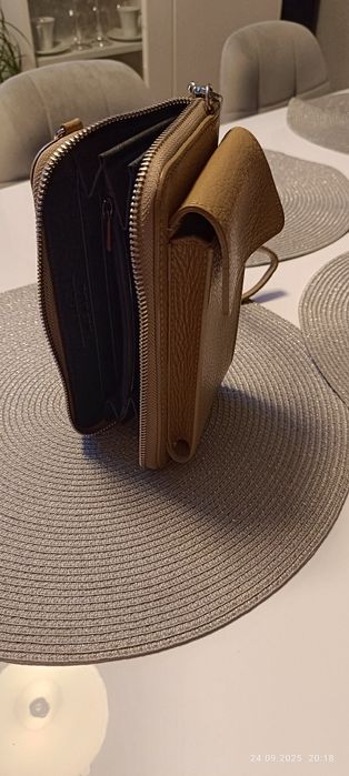 Torebka włoska skóra portfel i na telefon