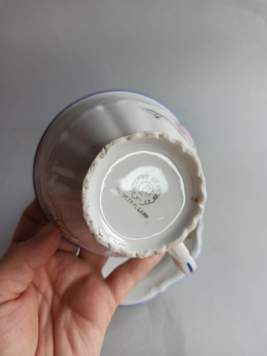 Bogucice porcelanowa filiżanka vintage PRL ceramika