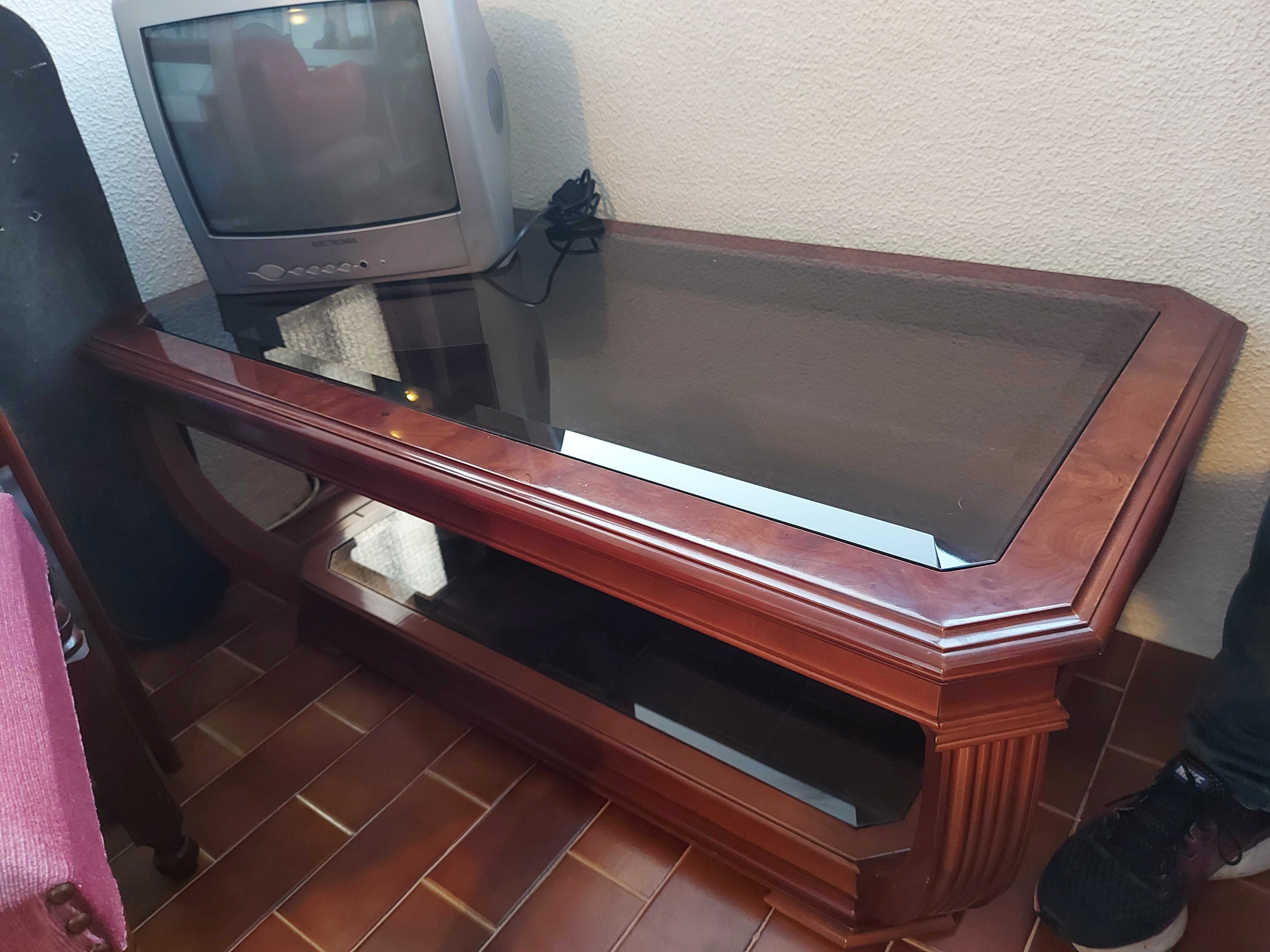 Mesa de apoio de vidro