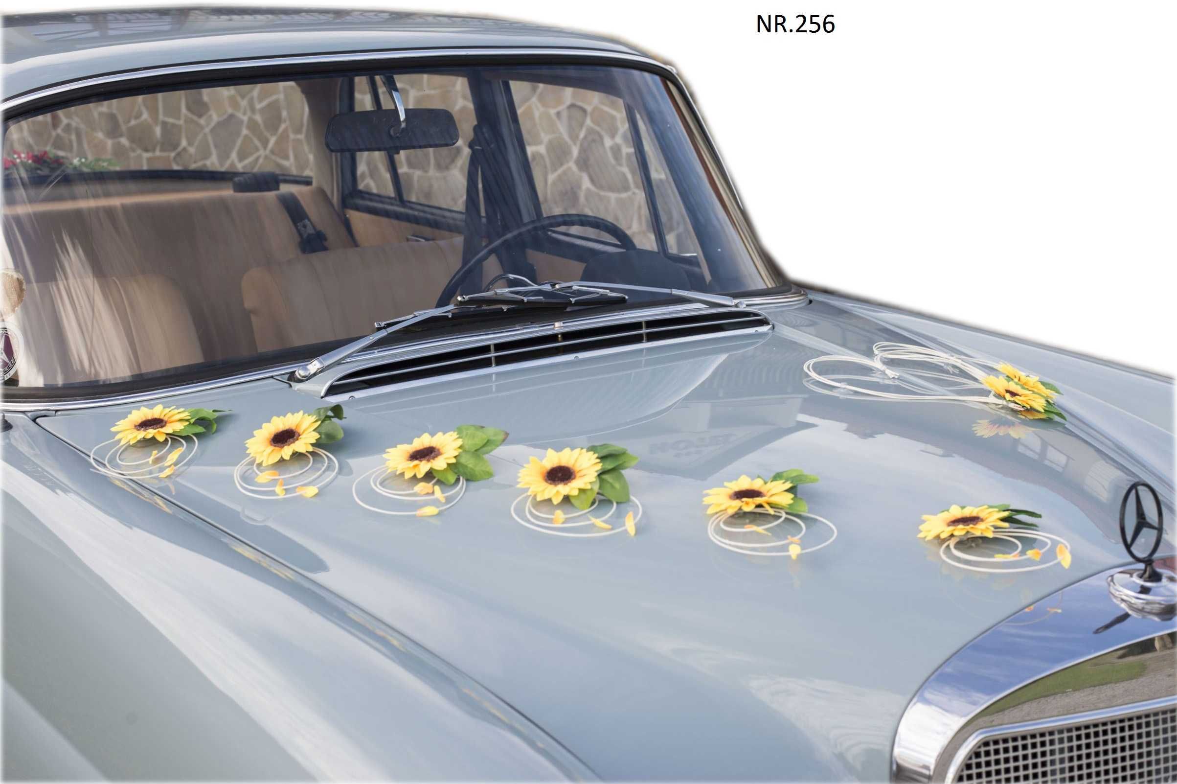 Słoneczniki dekoracja samochodu do ślubu POLECAMY Nr 256