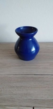 Ceramiczny kobaltowy wazon prl