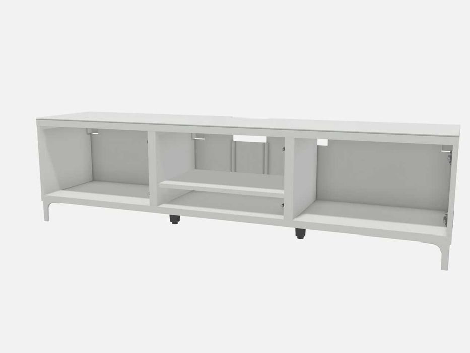 Móvel TV IKEA Besta em lacado branco com painel superior em vidro