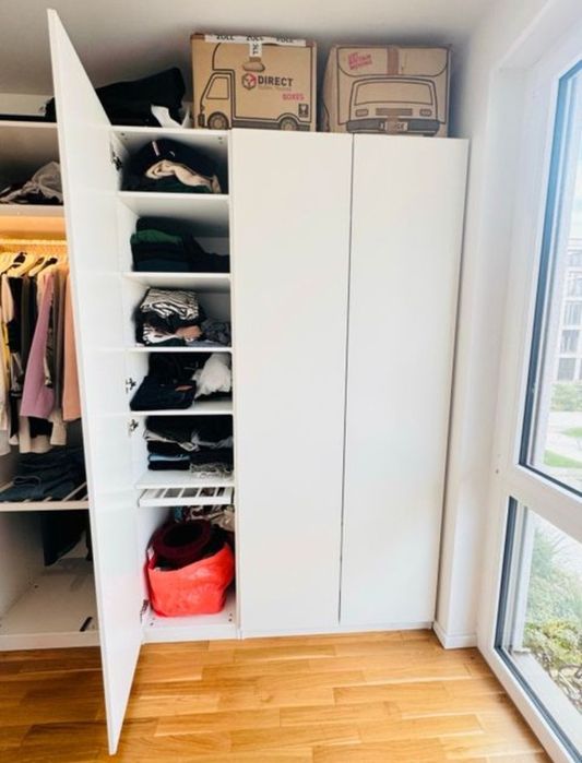 Szafa Ikea Pax biała 325x236 cm z oświetleniem