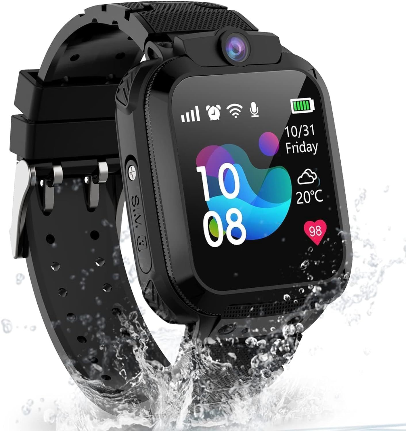 Smartwatch dla dzieci, telefon z GPS, IP68