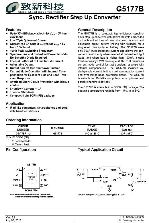 G5177 G5177B SOP8 DC-DC повышающий преобразователь 5V 3A для повербанк