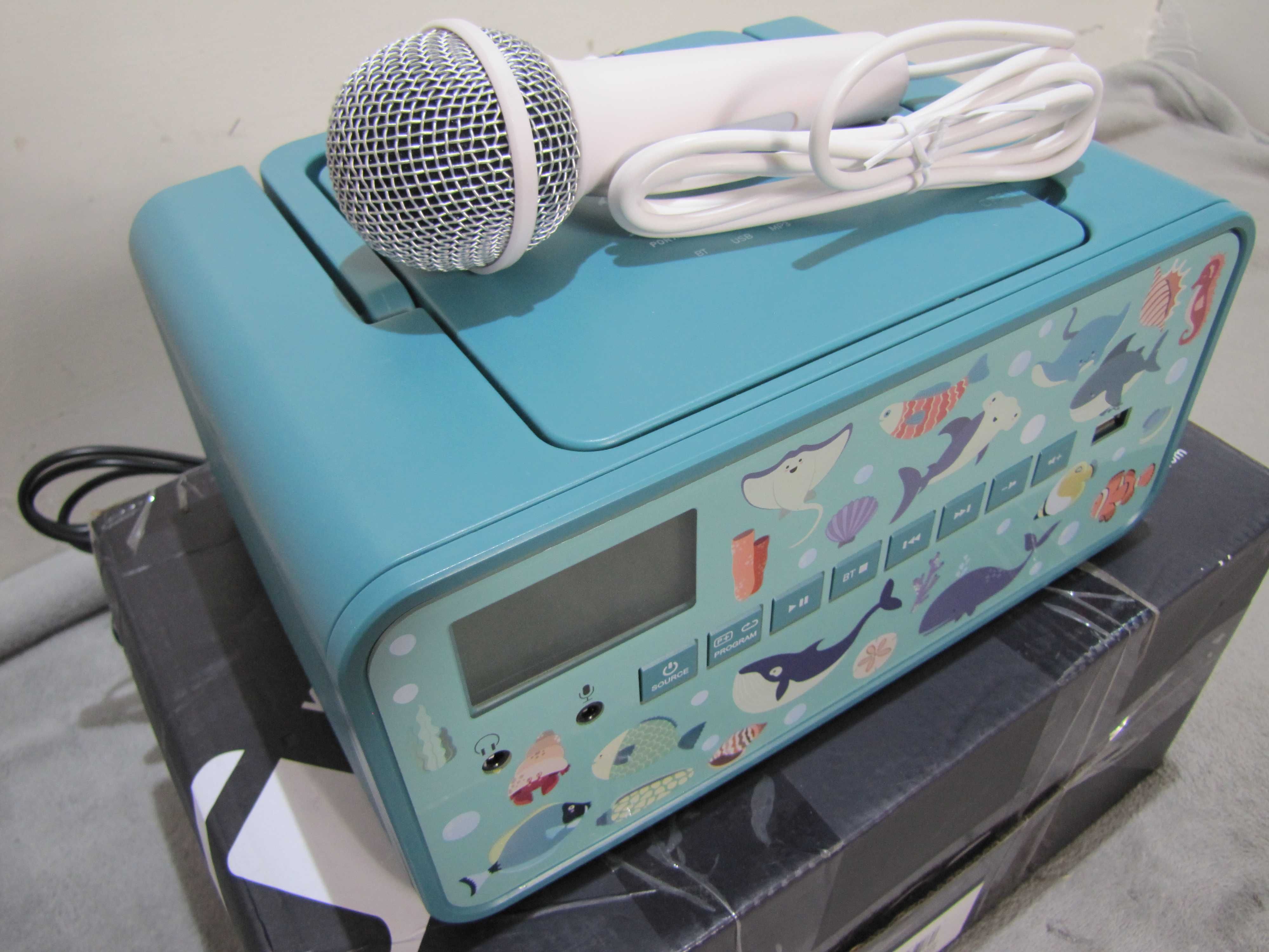 Boombox dla dzieci CD BT USB / karaoke z mikrofonem LED Auna Kidsbox